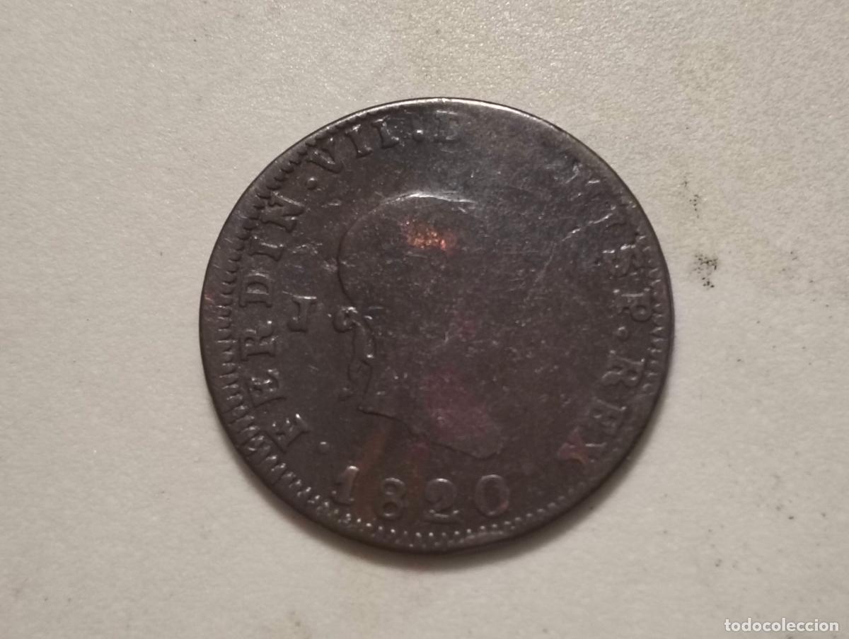 Monedas de Espa&ntilde;a: MONEDA 8 MARAVEDIS, A&Ntilde;O 1820, FERNANDO VII, CECA JUBIA, COBRE
