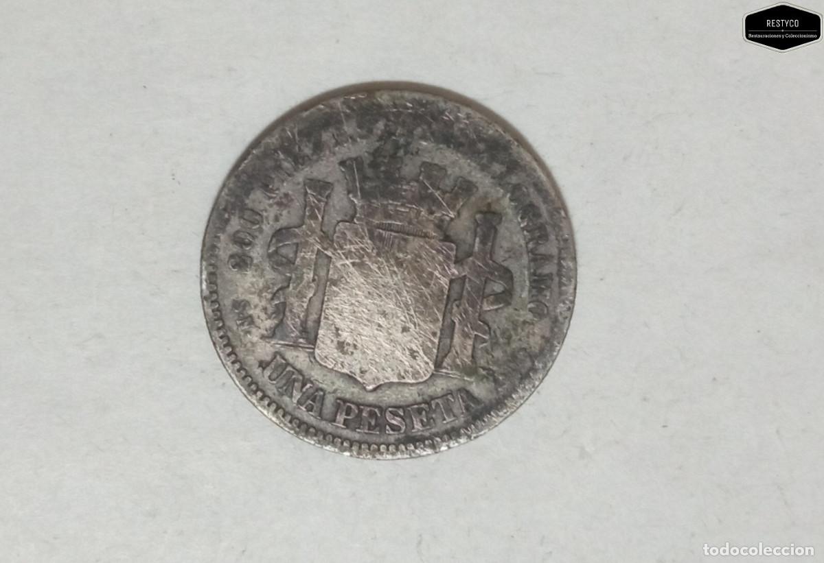 Monedas de Espa&ntilde;a: Monedas - Gobierno Provisional - 1 Peseta - Foto 2