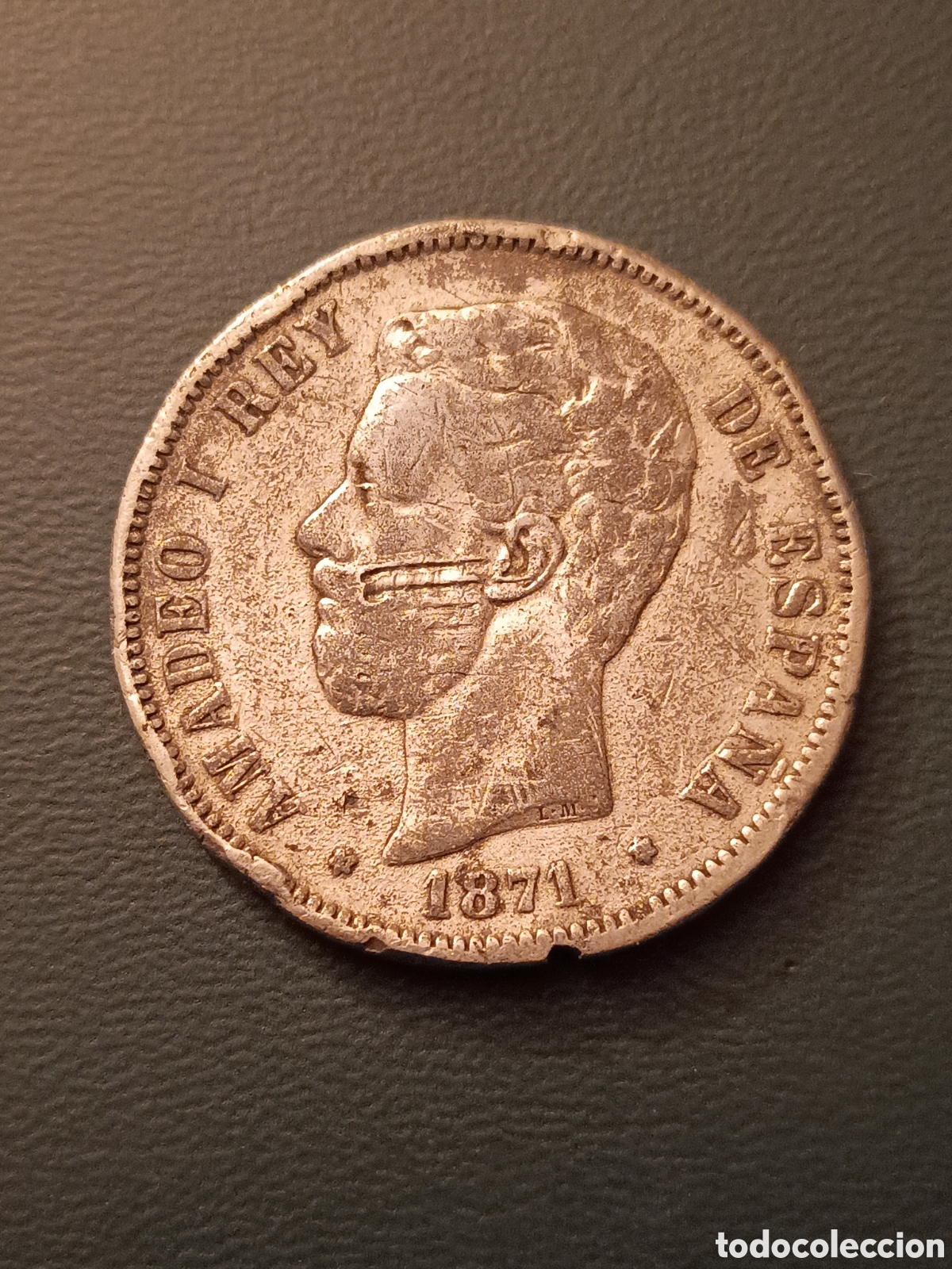 Moedas de Espanha: MONEDA DE AMADEO I - 5 PESETAS DE 1871 - FALSO DE &Eacute;POCA