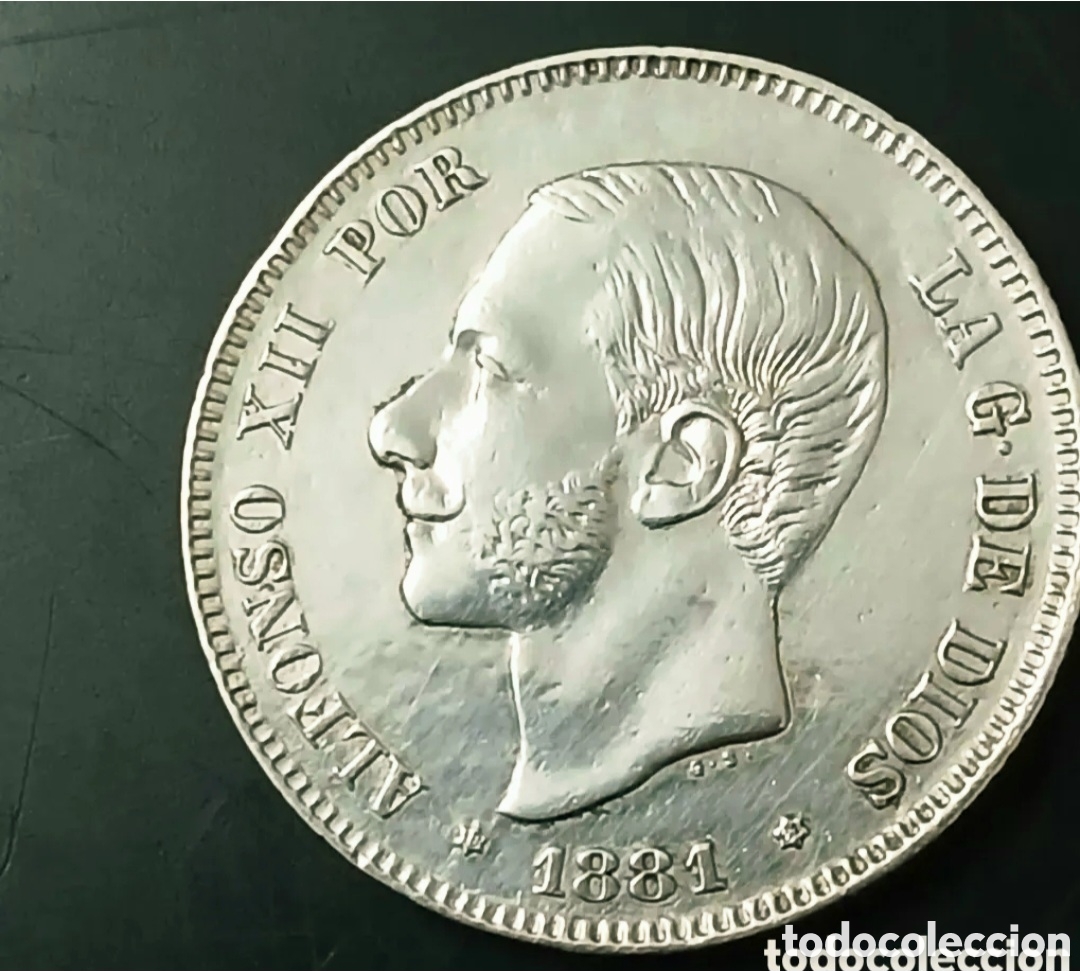 Monete da Spagna: ESCASA MONEDA DEL REY ALFONSO XIII 1881 EN EBC