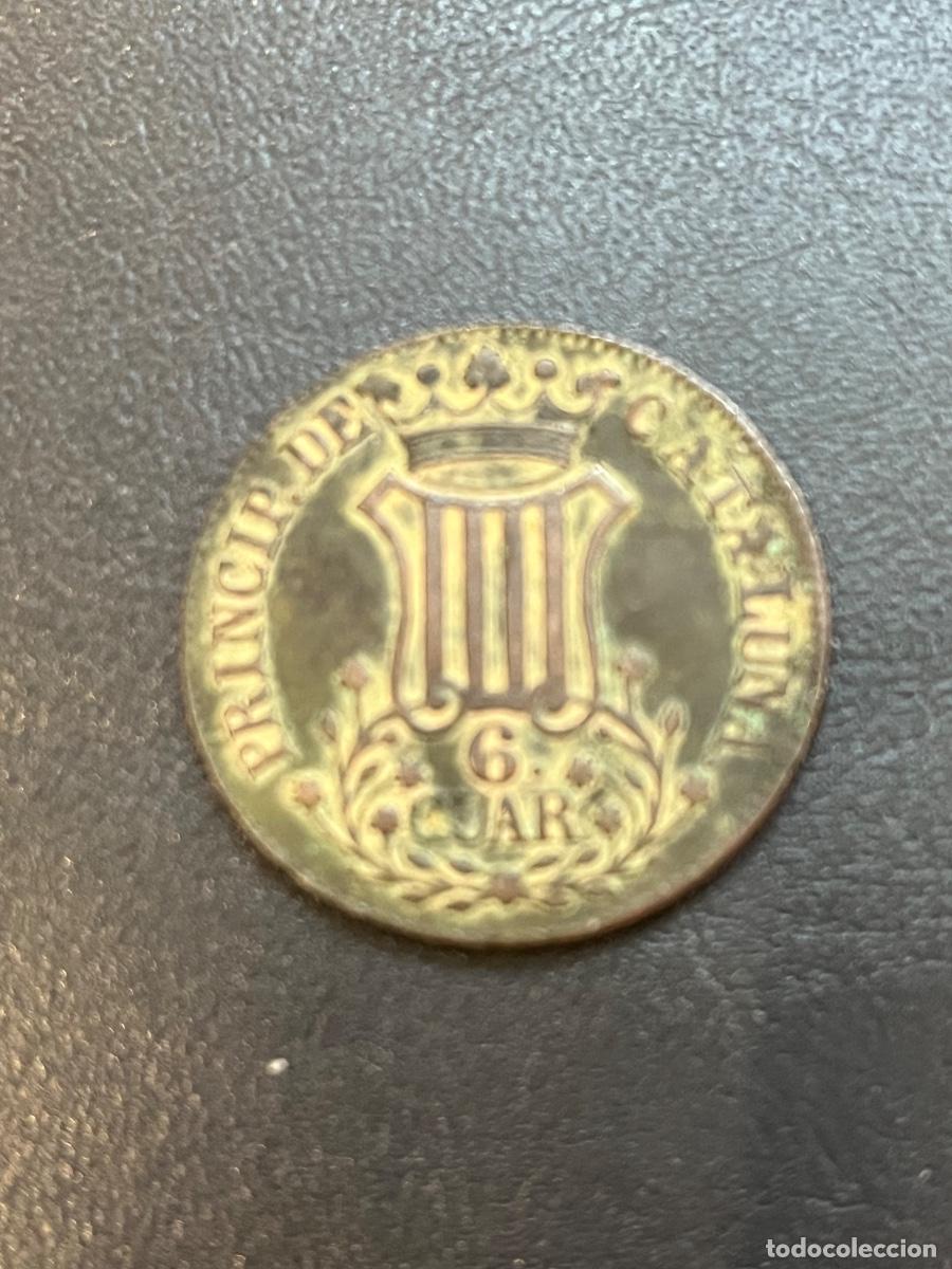 Monedas de Espa&ntilde;a: Isabel II. 1838. Principado de Catalunya 6 Cuartos.
