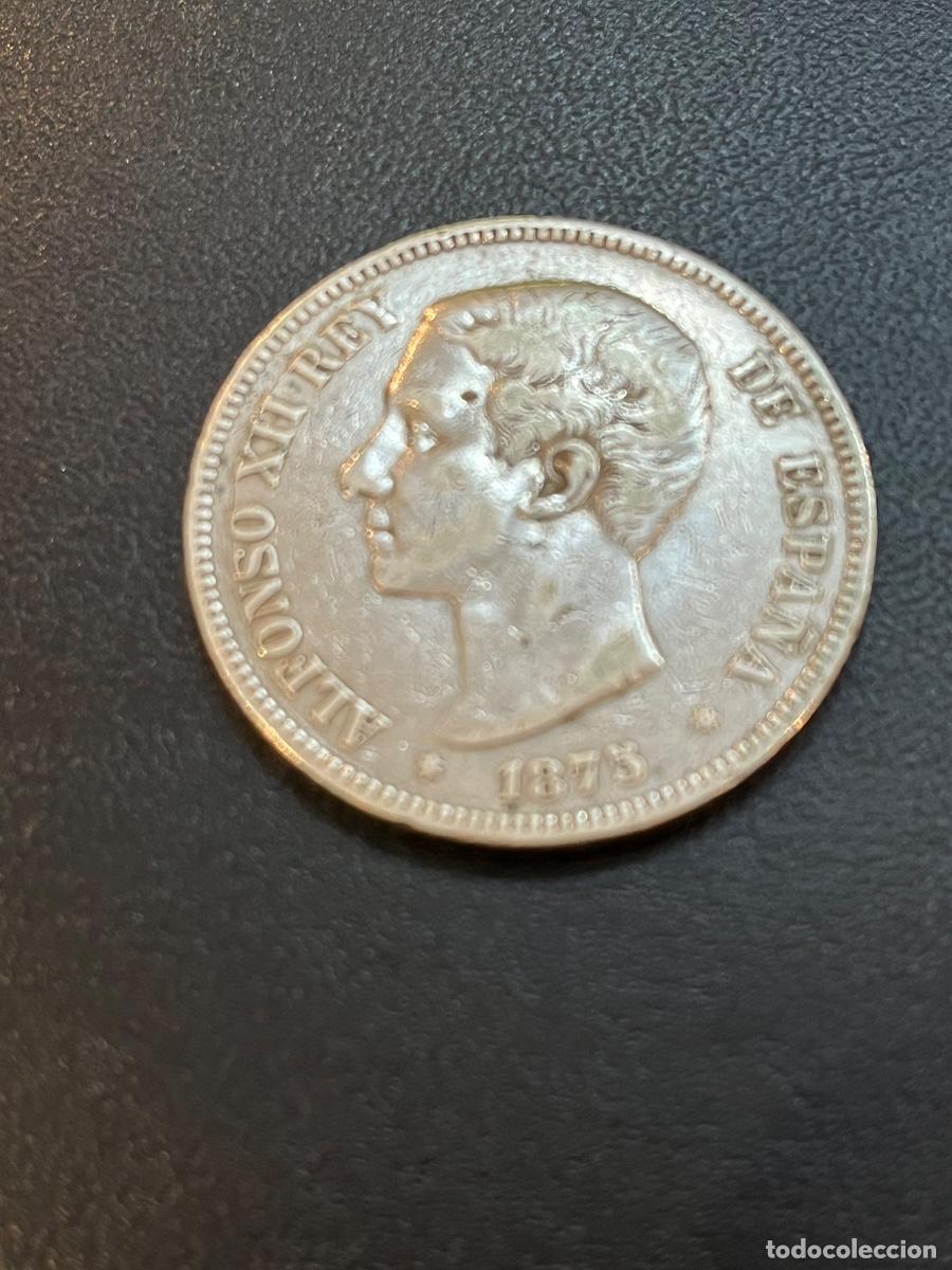 Monedas de Espa&ntilde;a: Alfonso XII. 1875, 5 pesetas de plata.
