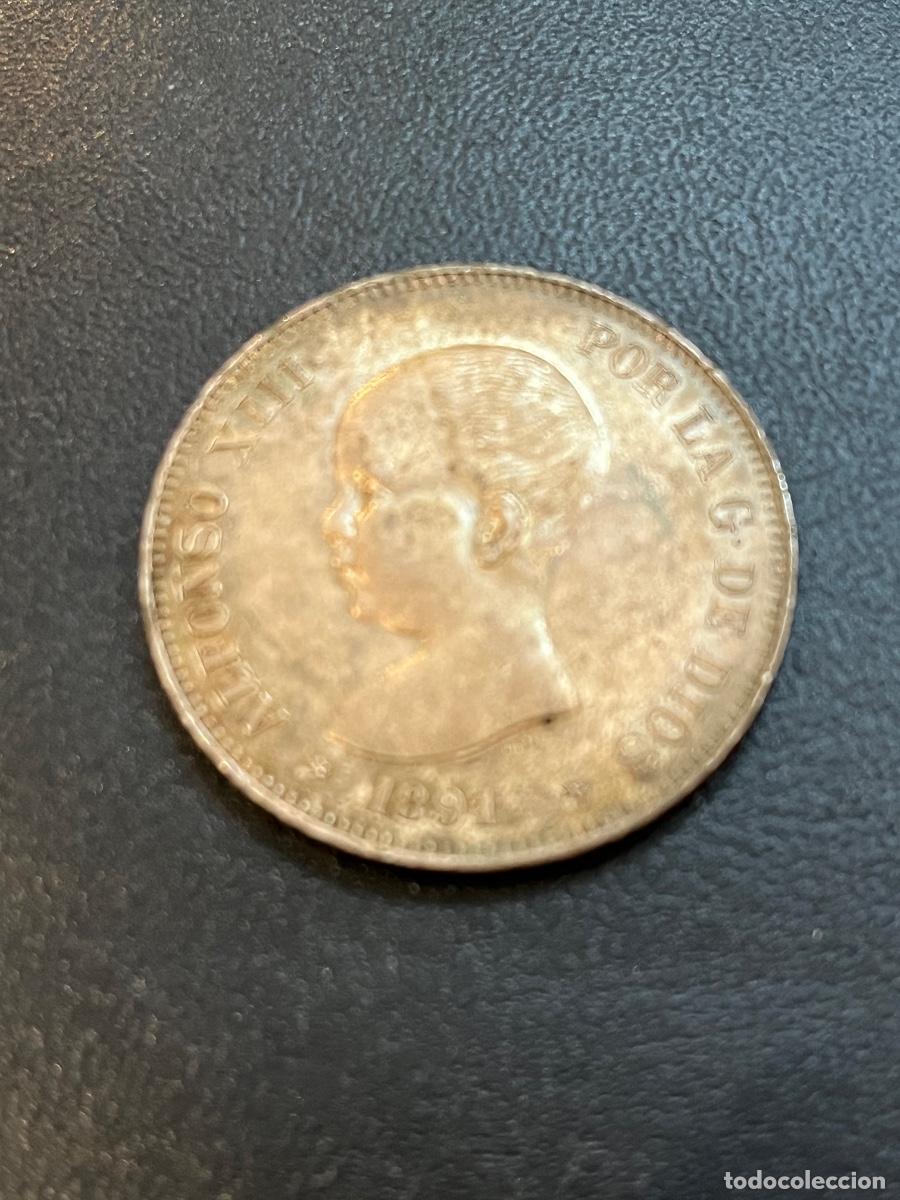 Monedas de Espa&ntilde;a: Alfonso XIII..1891 *91, 5 pesetas de plata. EBC+
