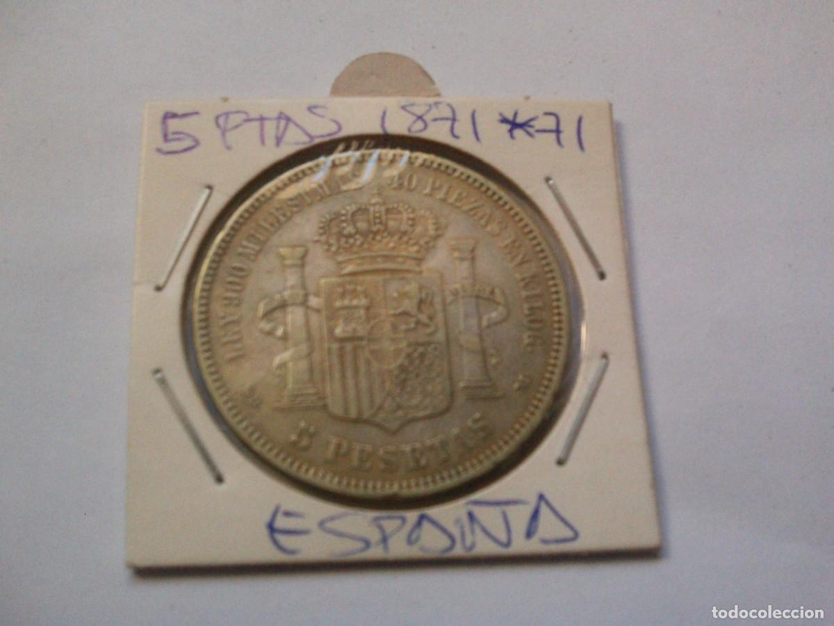 Monedas de Espa&ntilde;a: 5 PESETAS PLATA AMADEO I . A&Ntilde;O 1971 *71