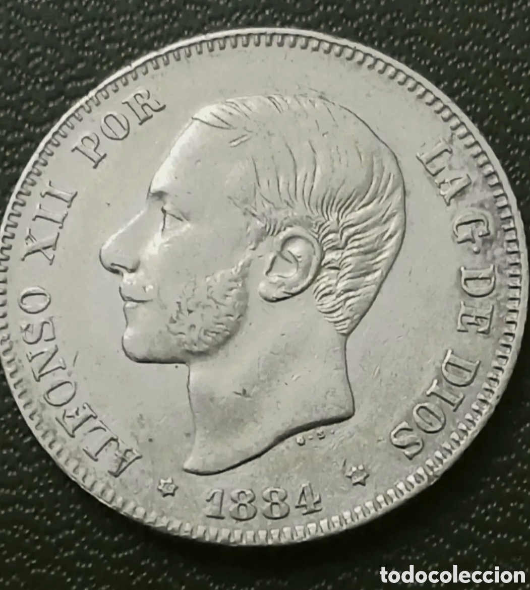 Moedas de Espanha: PESETAS PLATA ALFONSO XII 1884 *(18-84) MSM EN EBC