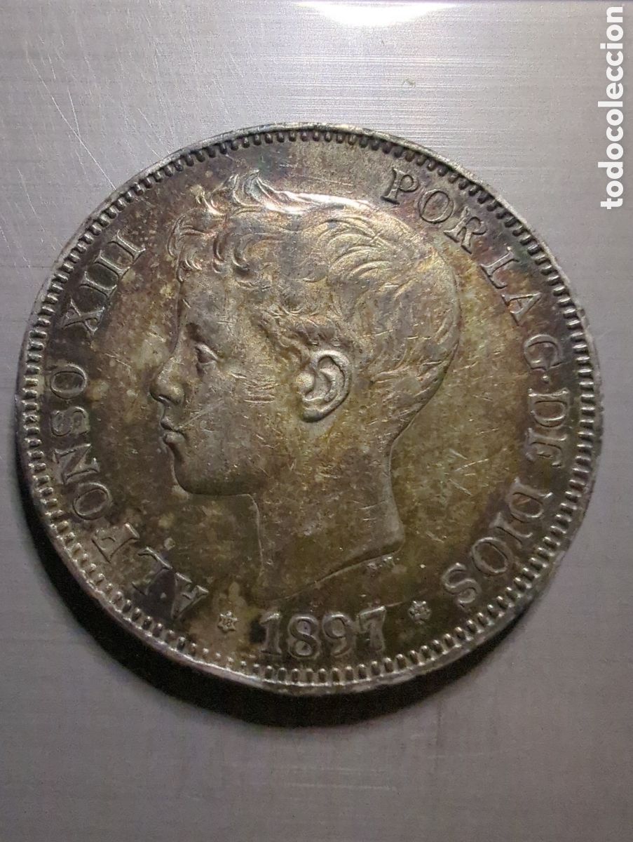 M&uuml;nzen von Spanien: Alfonso XIII 5 pesetas 1897*97 plata