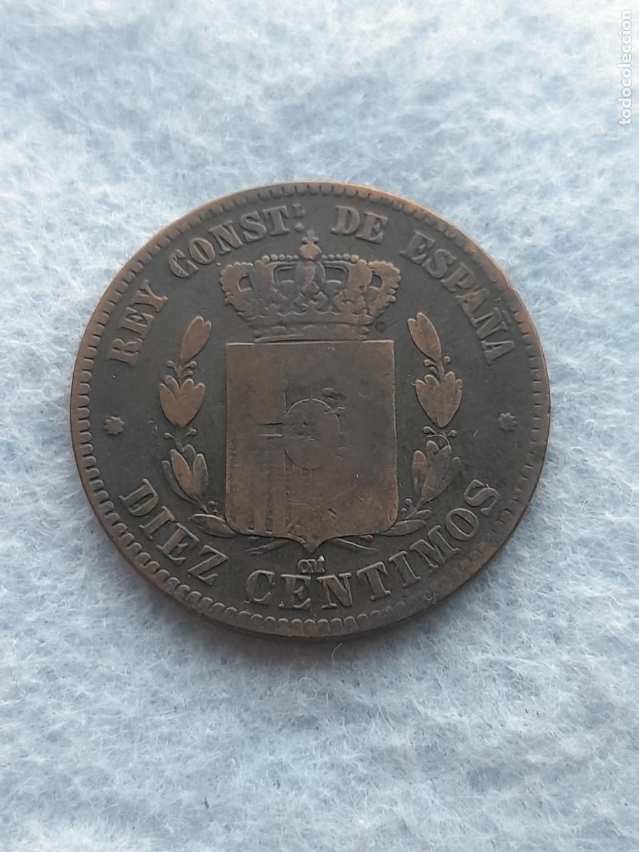 Monedas de Espa&ntilde;a: Alfonso XII. 10 C&eacute;ntimos. A&ntilde;o 1879. - Foto 2
