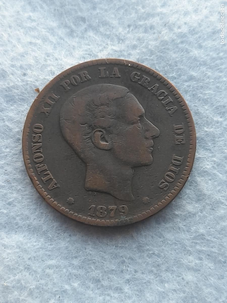 Monedas de Espa&ntilde;a: Alfonso XII. 10 C&eacute;ntimos. A&ntilde;o 1879. - Foto 1
