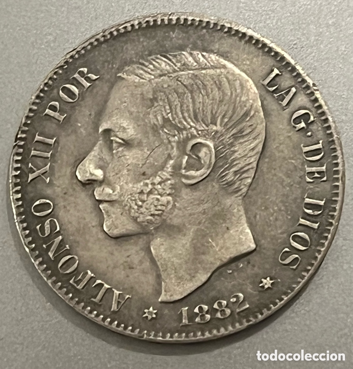M&uuml;nzen von Spanien: MONEDA 5 PESETAS ALFONSO XII 1882 MSM - EN BUEN ESTADO