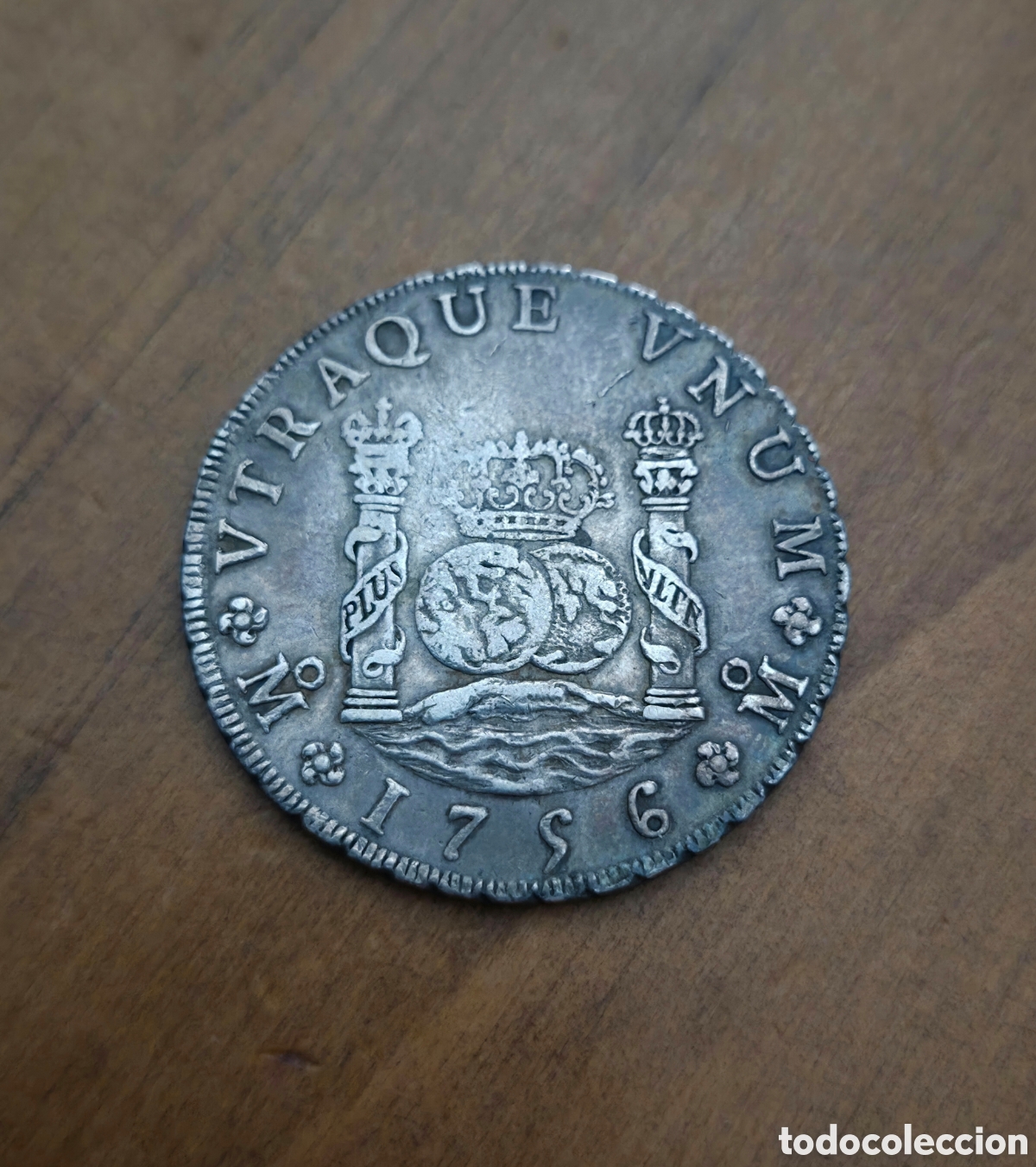 Monedas de Espa&ntilde;a: Moneda 8 reales 1756 Mexico, columnario.