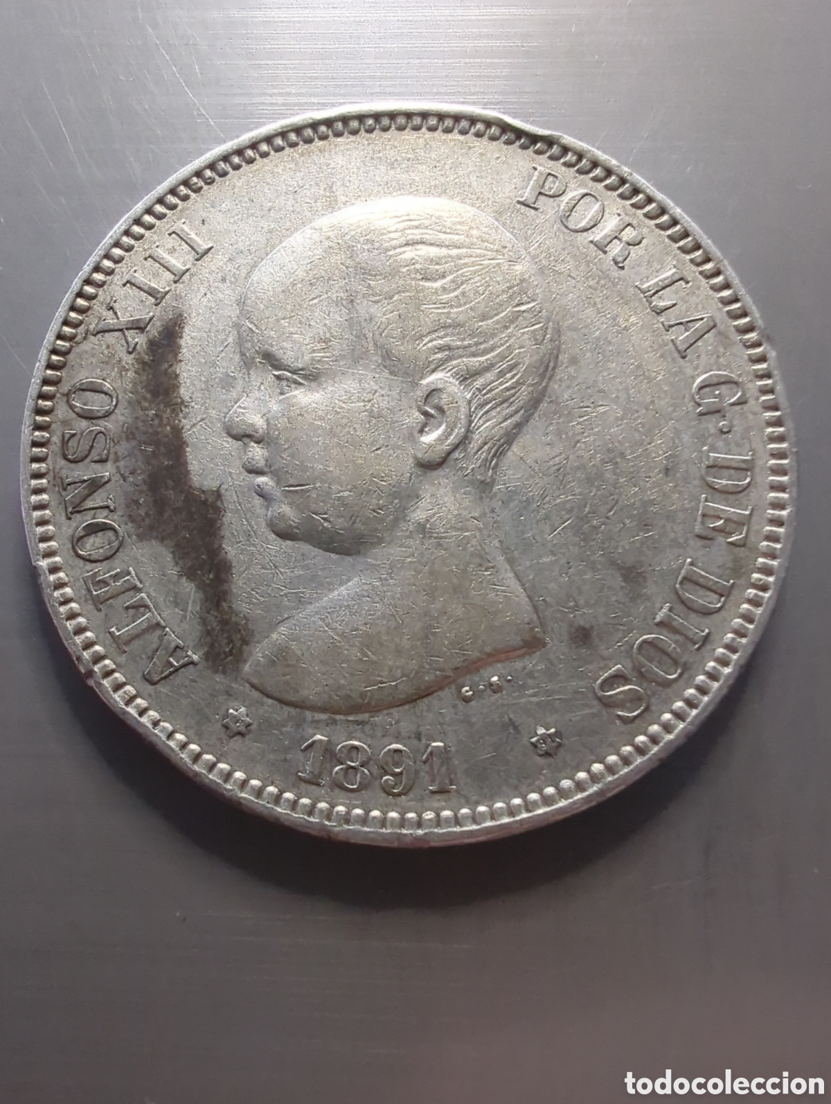 Monedas de Espa&ntilde;a: Alfonso XIII 5 pesetas 1891*91 plata