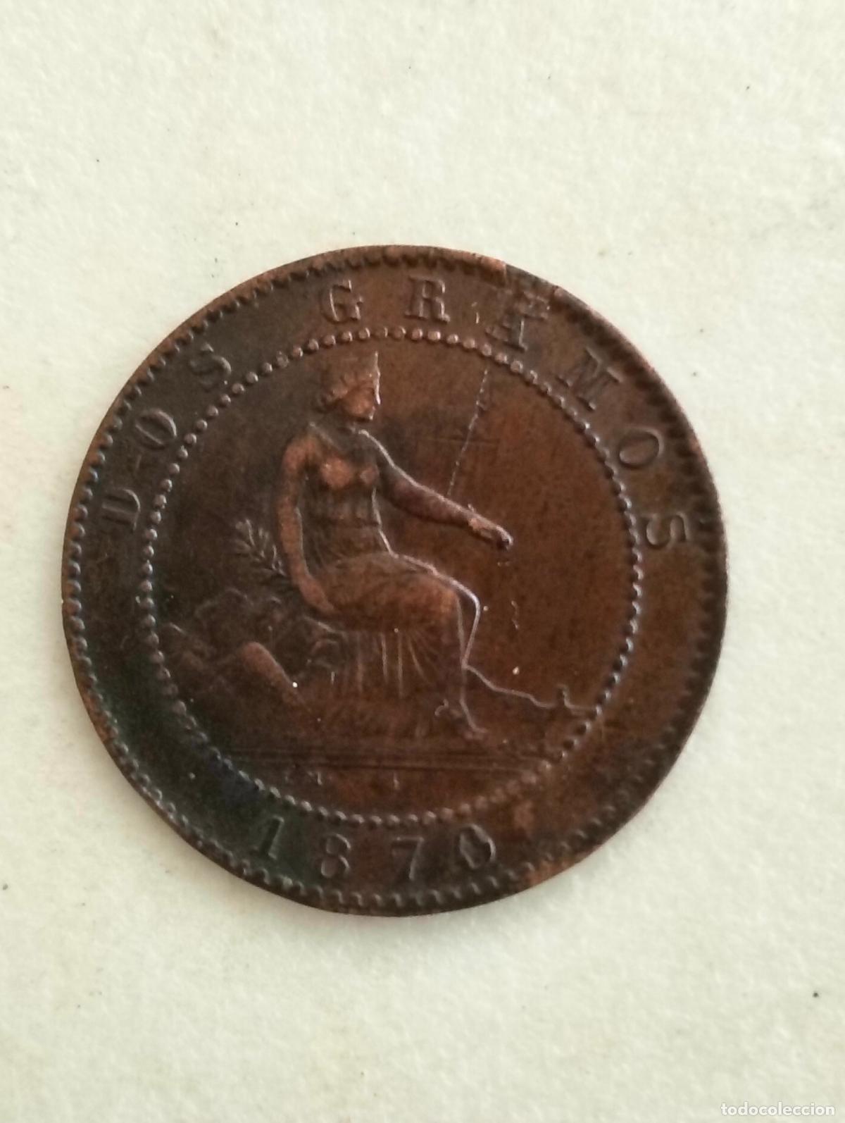 Monedas de Espa&ntilde;a: MONEDA DOS CENTIMOS 1870 OM, GOBIERNO PROVISIONAL, COBRE