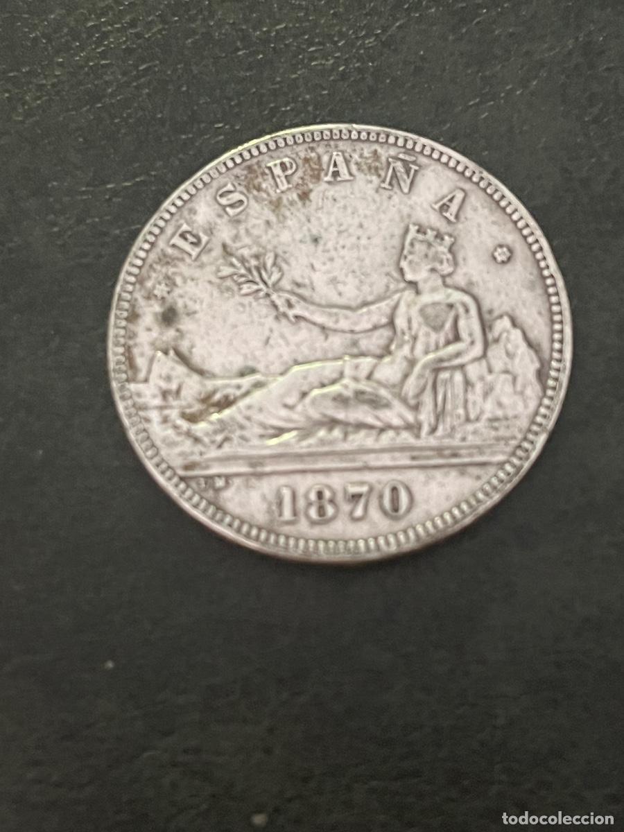 Monedas de Espa&ntilde;a: 1870. 5 pesetas de plata