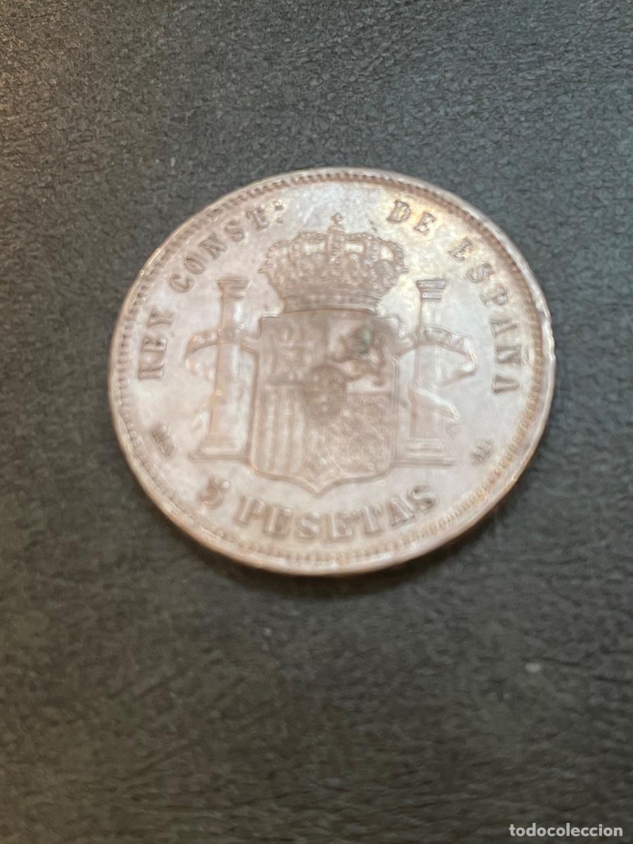 Monedas de Espa&ntilde;a: 1885. *85. 5 pesetas de plata. Alfonso XII. - Foto 2