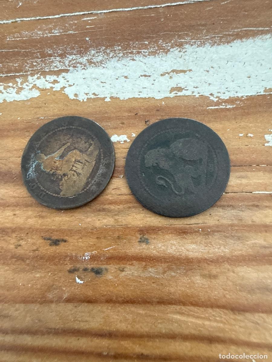 Monedas de Espa&ntilde;a: 2 monedas de 1 c&eacute;ntimo de 1870 - Foto 2