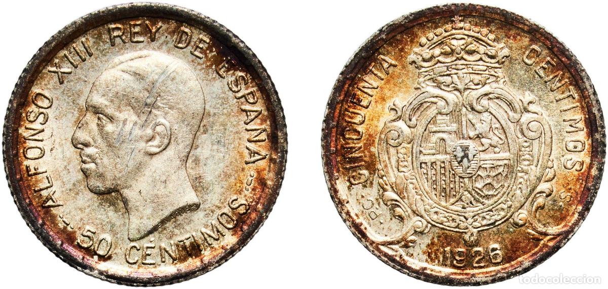 Monedas de Espa&ntilde;a: Spain Kingdom 1926 50 Centimos - Alfonso XIII (6th portrait) Silver (.835) Madrid Mint (4000000) 2.