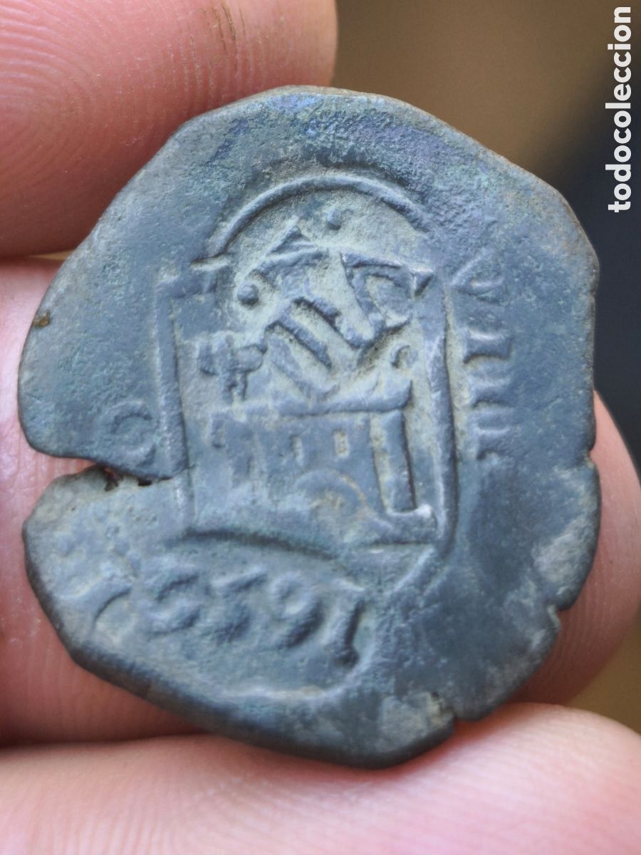 Monedas de Espa&ntilde;a: Felipe IV 8 maravedis resello recortado Austrias