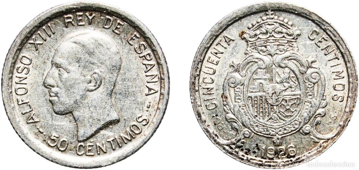 Monedas de Espa&ntilde;a: Spain Kingdom 1926 50 Centimos - Alfonso XIII (6th portrait) Silver (.835) Madrid Mint (4000000) 2.