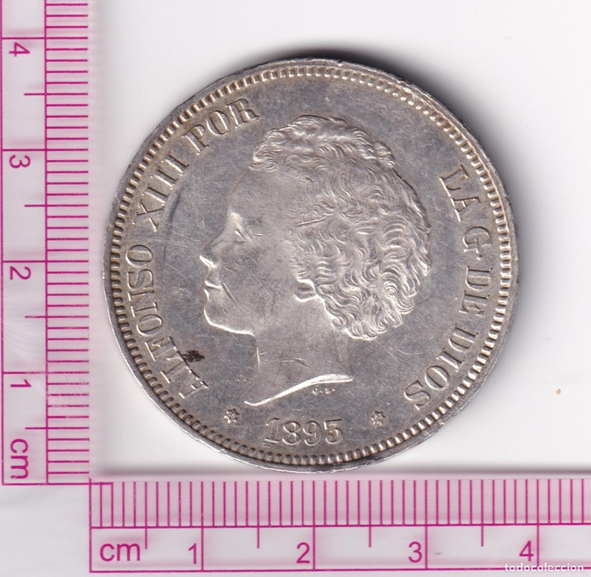 Monedas de Espa&ntilde;a: CRCAP338 MONEDA ESPA&Ntilde;A ALFONSO XIII 5 PESETAS 1893 *18*93 PGL PLATA BO S/C-