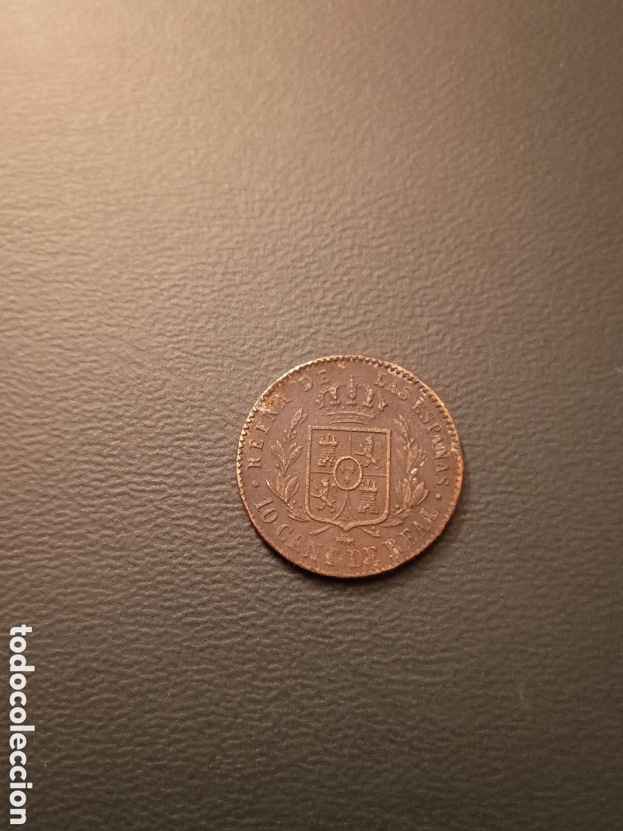 Monedas de Espa&ntilde;a: 10 C&Eacute;NTIMOS DE REAL 1859 - ISABEL II - SEGOVIA - Foto 2