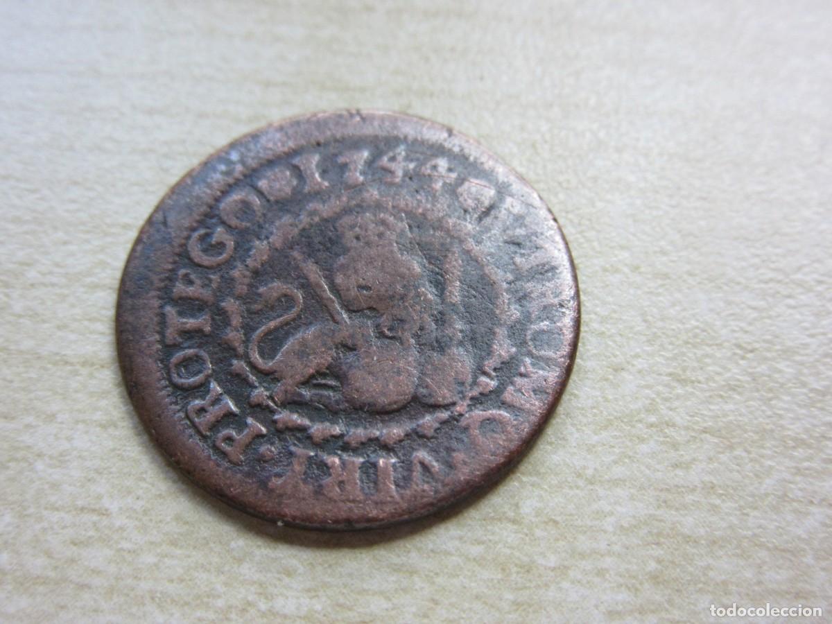 Monedas de Espa&ntilde;a: 2 maraved&iacute;s de Felipe V ceca Segovia Fechada en 1744