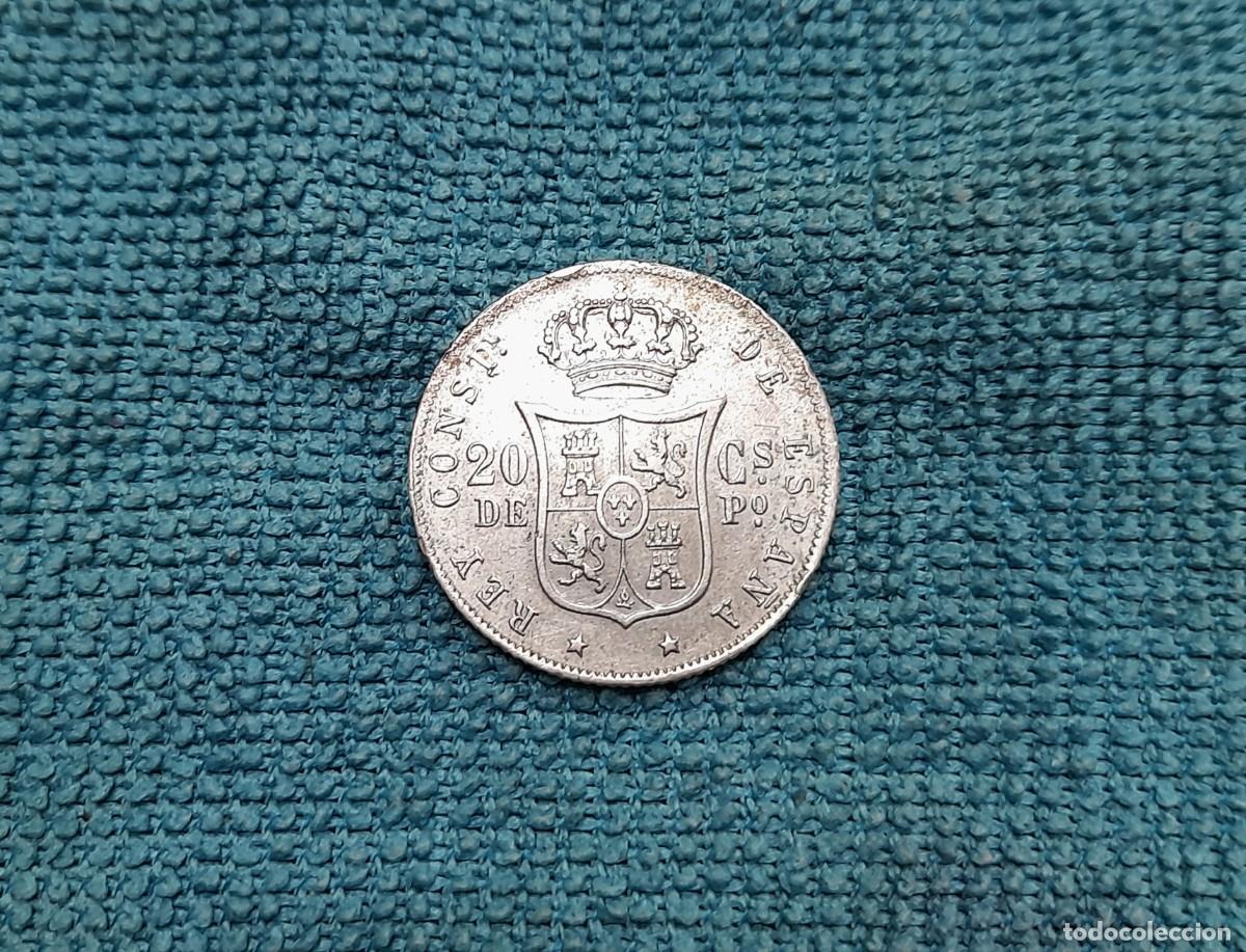 Monedas de Espa&ntilde;a: Alfonso XII, 20 Centavos de Peso 1885, Manila.