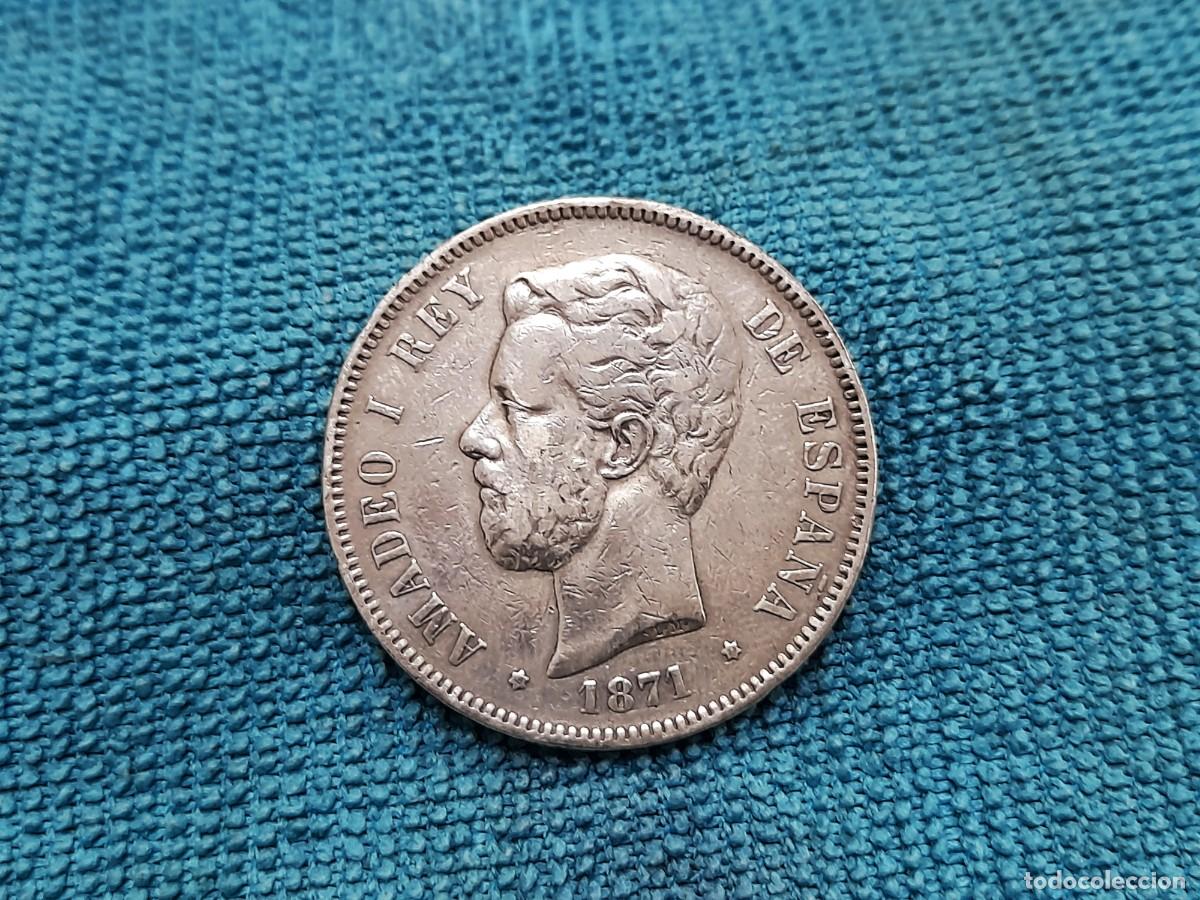 Monedas de Espa&ntilde;a: Amadeo I, 5 Pesetas 1871 *18*75