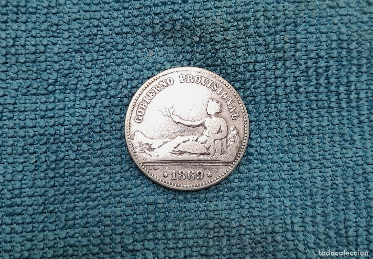 Monedas de Espa&ntilde;a: Gobierno Provisional, 1 Peseta 1869, SN. M.