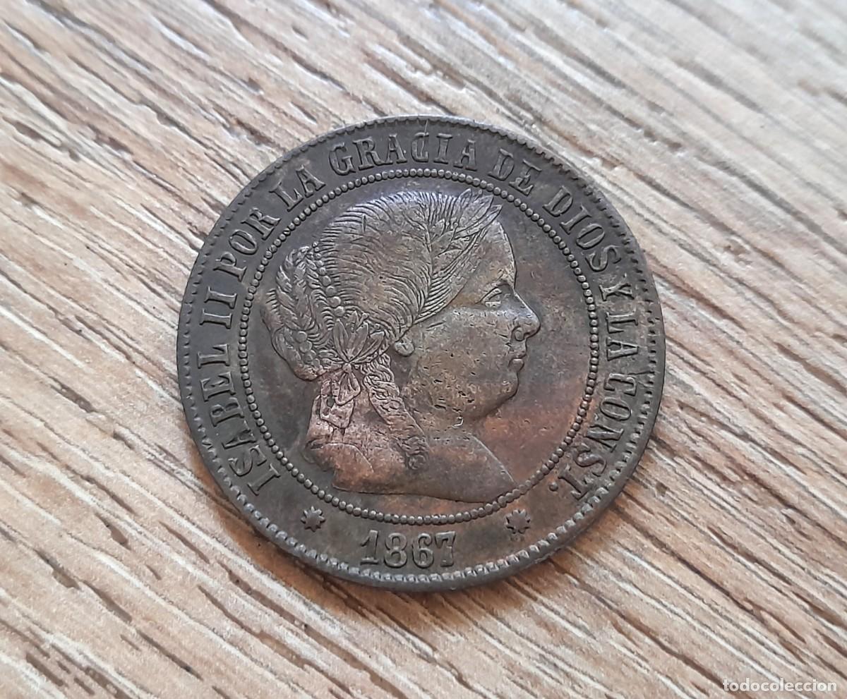 Monedas de Espa&ntilde;a: Isabel II, 5 Centimos de Escudo 1867, Barcelona