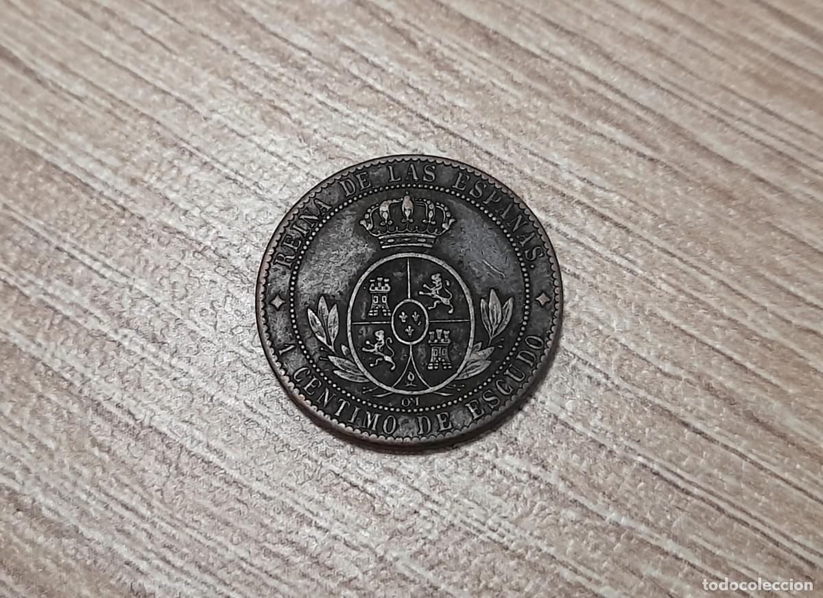 Monedas de Espa&ntilde;a: Isabel II, 1 Centimo de Escudo 1868, Jubia - Foto 2