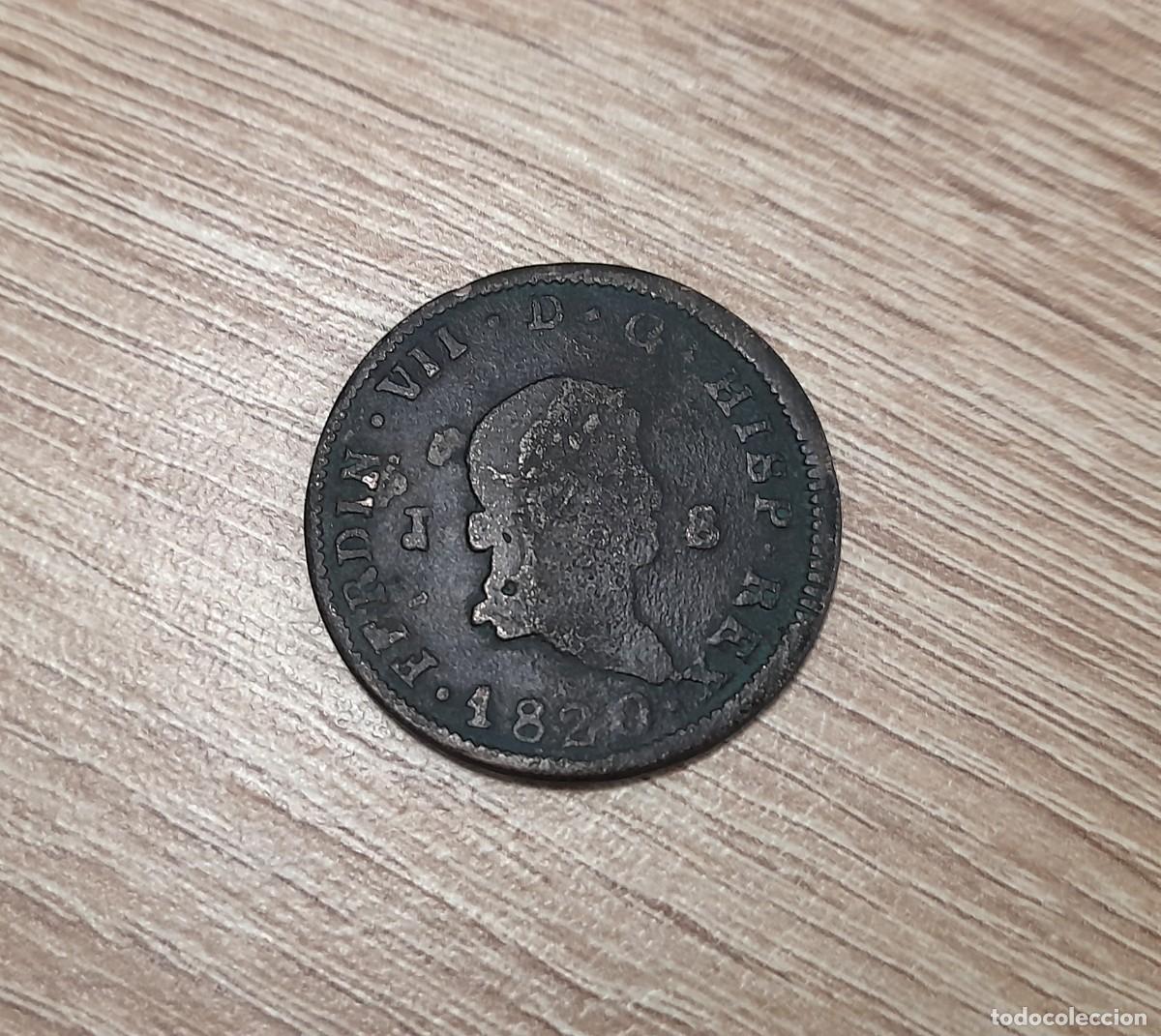 Monedas de Espa&ntilde;a: Fernando VII, 8 Maravedis 1820, Jubia