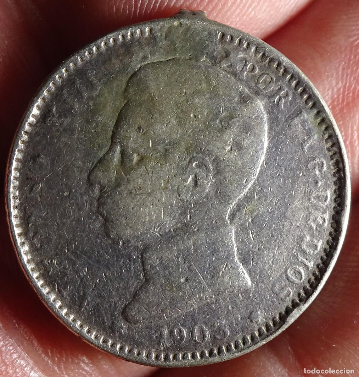 Monedas de Espa&ntilde;a: MONEDA 1 PESETA ALFONSO XIII ,1903, PLATA, VER FOTOS