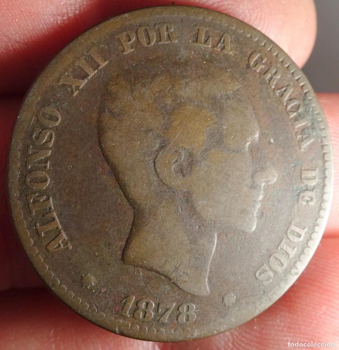Monedas de Espa&ntilde;a: ANTIGUA MONEDA 10 CENTIMOS 1878, ALFONSO XII, VER FOTOS