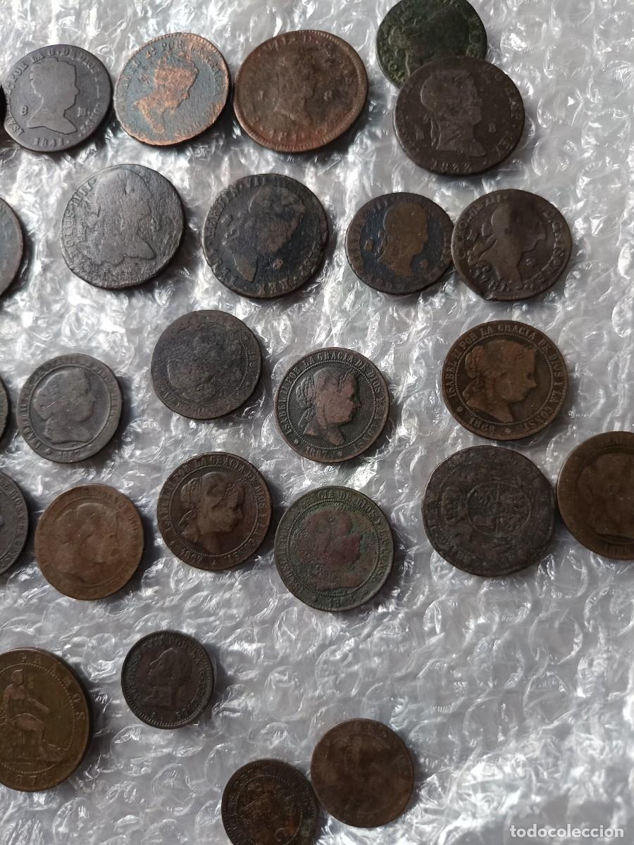 Monedas de Espa&ntilde;a: Lote de monedas maradevis e Isabel II cobre - Foto 5