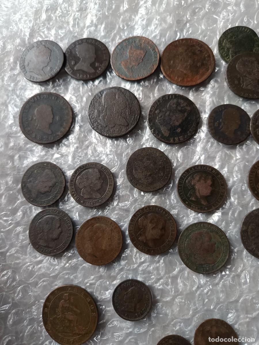 Monedas de Espa&ntilde;a: Lote de monedas maradevis e Isabel II cobre - Foto 6