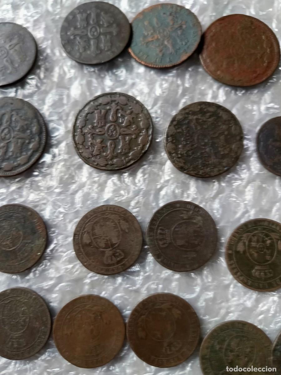 Monedas de Espa&ntilde;a: Lote de monedas maradevis e Isabel II cobre - Foto 7