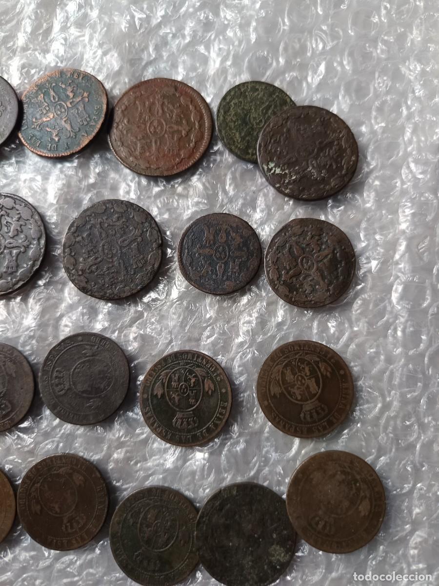 Monedas de Espa&ntilde;a: Lote de monedas maradevis e Isabel II cobre - Foto 8