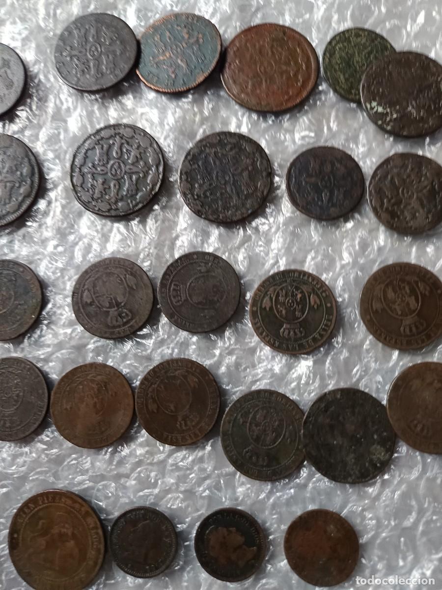 Monedas de Espa&ntilde;a: Lote de monedas maradevis e Isabel II cobre - Foto 9