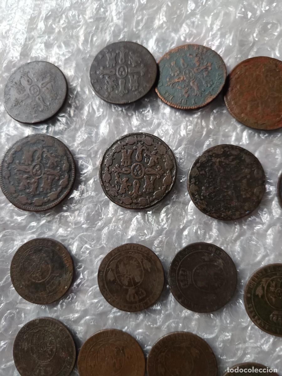 Monedas de Espa&ntilde;a: Lote de monedas maradevis e Isabel II cobre - Foto 11