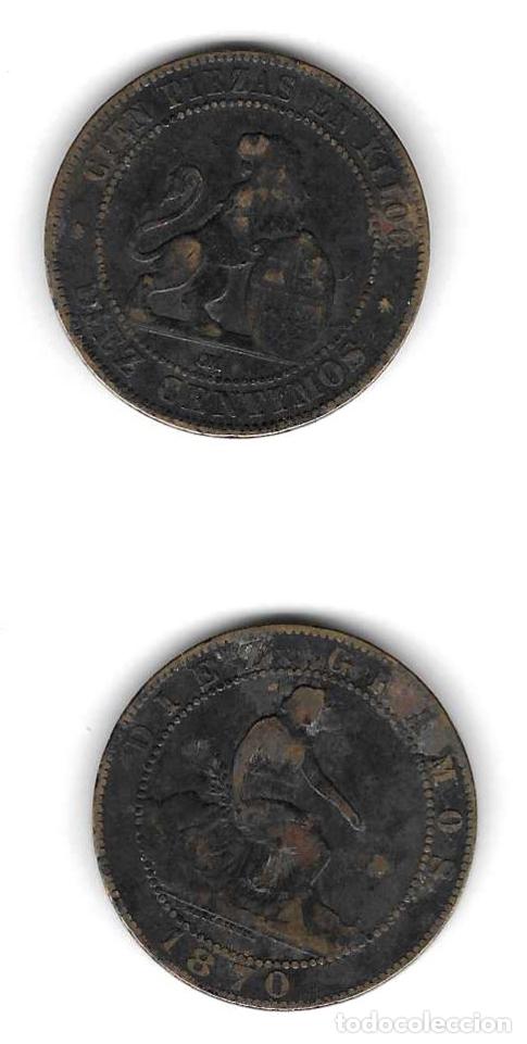 Monedas de Espa&ntilde;a: 10 c&eacute;ntimos 1870 - Matrona sentada