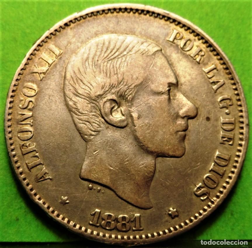 Monedas de Espa&ntilde;a: ALFONSO XII, 50 Centavos de Peso, 1881, FILIPINAS, Ag