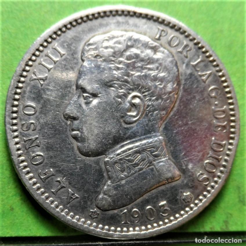 Monedas de Espa&ntilde;a: ALFONSO XIII, 1 Peseta,1903, *19-03, Ag