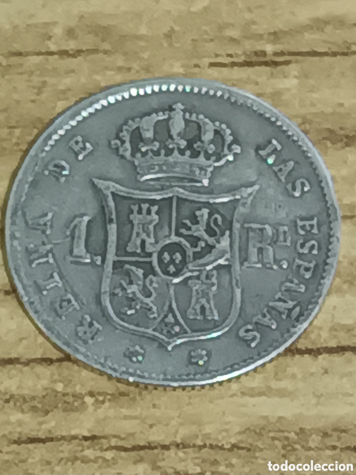 Monedas de Espa&ntilde;a: MONEDA DE 1 REAL DE PLATA ISABEL II A&Ntilde;O 1859 - Foto 2