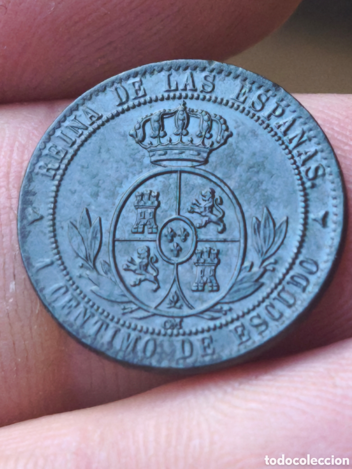 Monedas de Espa&ntilde;a: Isabel II 1868 1 c&eacute;ntimo de escudo Segovia