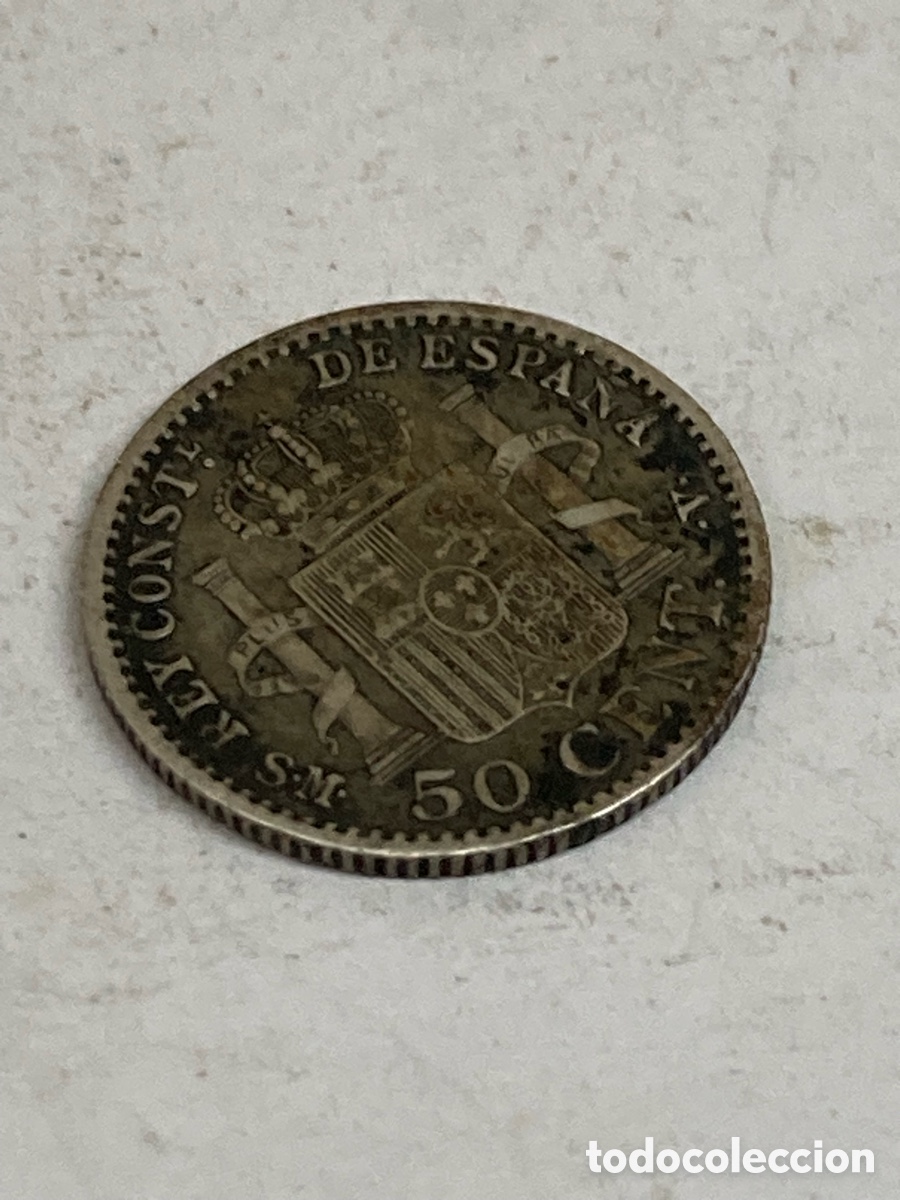 Monedas de Espa&ntilde;a: Moneda de plata 50 cent 1904 - Foto 2