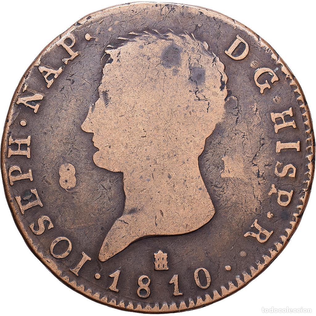 Monedas de Espa&ntilde;a: [#1552275] Espa&ntilde;a, Joseph Napolean, 8 Maravedis, 1810, Segovia, Cobre, BC+, KM:450