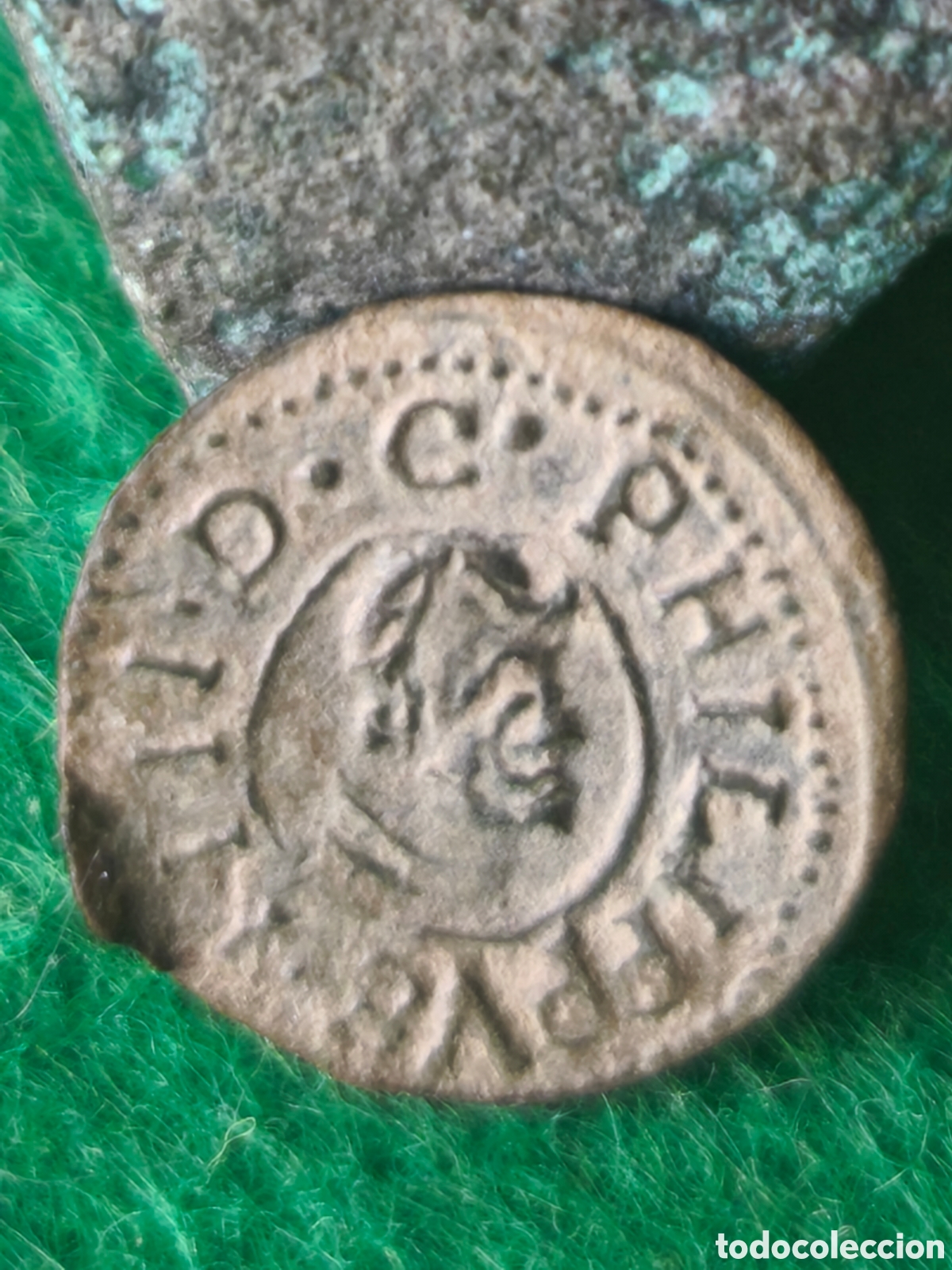 Monedas de Espa&ntilde;a: Felipe IV ! escasa ! 2 maravedis 1663 Valladolid M escudete