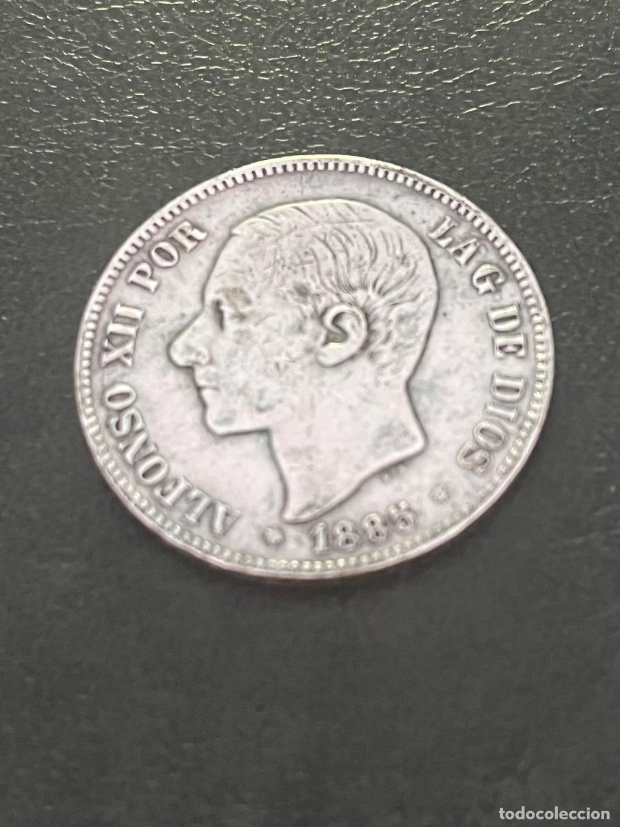 Monedas de Espa&ntilde;a: Alfonso XII. 1885 *87, 5 pesetas de plata