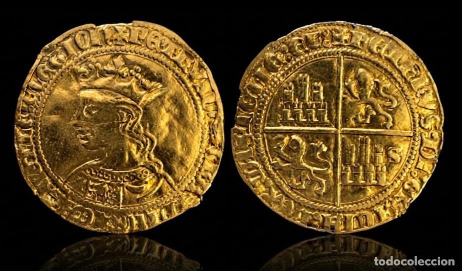 Monedas de Espa&ntilde;a: Espa&ntilde;a Castilla y Le&oacute;n Pedro I - Dobla de 35 maraved&iacute;s 1350-1369 Sevilla AB# 368 Oro