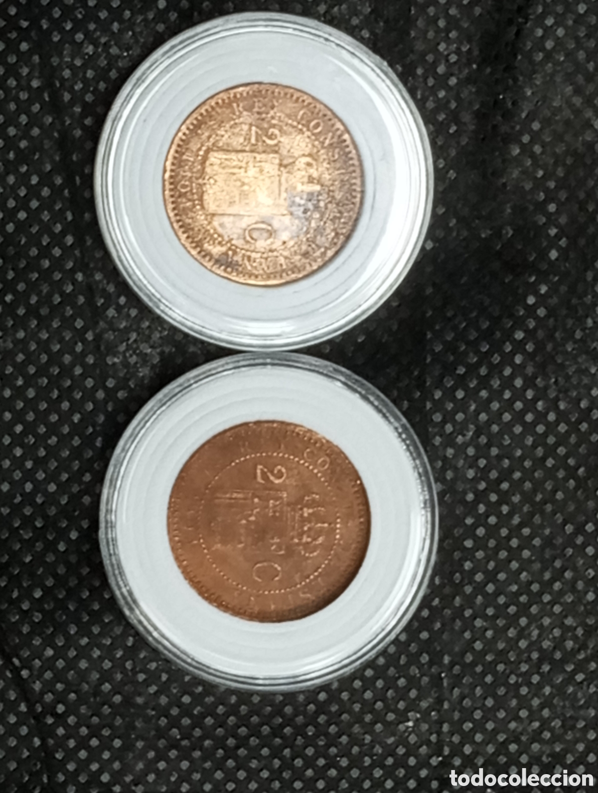 Monedas de Espa&ntilde;a: Dos monedas de 2 c&eacute;ntimos de Alfonso XIII 1904 - Foto 2